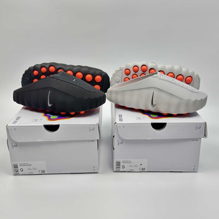 Тапки Nike MIND 001 чорні сірі сліпони Найк Майнд 001 унісекс преміум люкс спортивні футуристичні