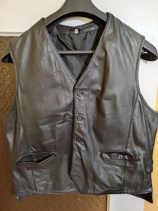 Kamizelka skórzana męska