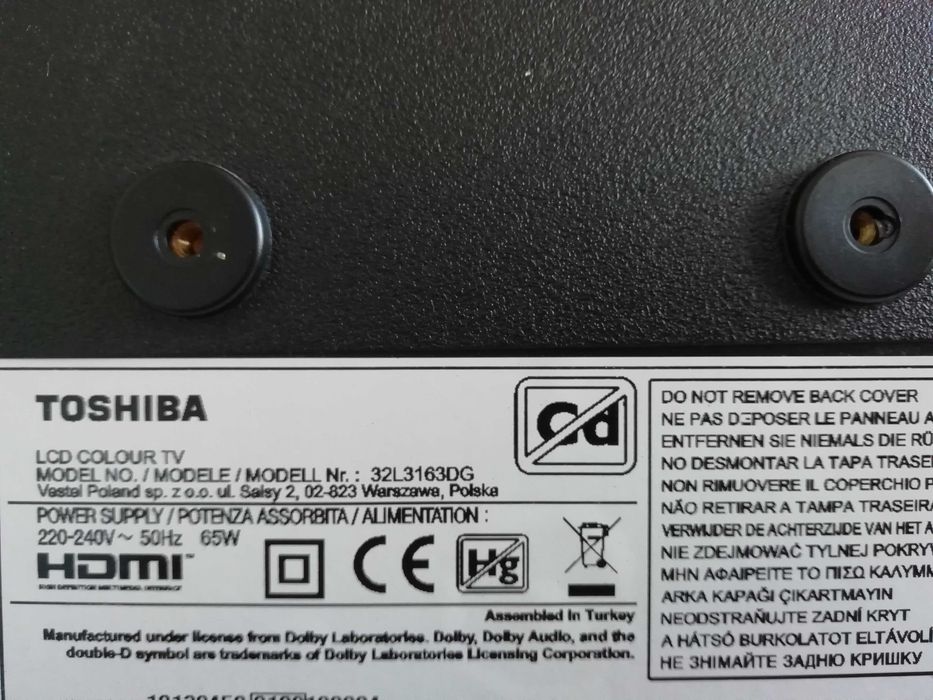 SMART TV, Full HD, DVB-T2/HEVC, nagrywanie, TOSHIBA 32L3163DG 32" cale