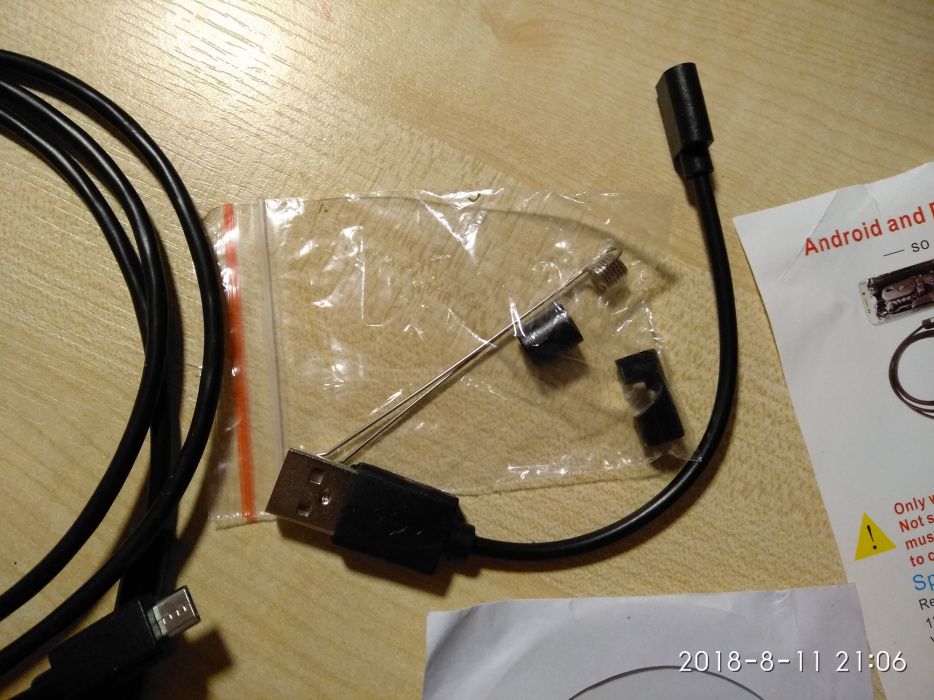 Kamera endoskop inspekcja LED 7mm 1m sztywna-idealna na prezent