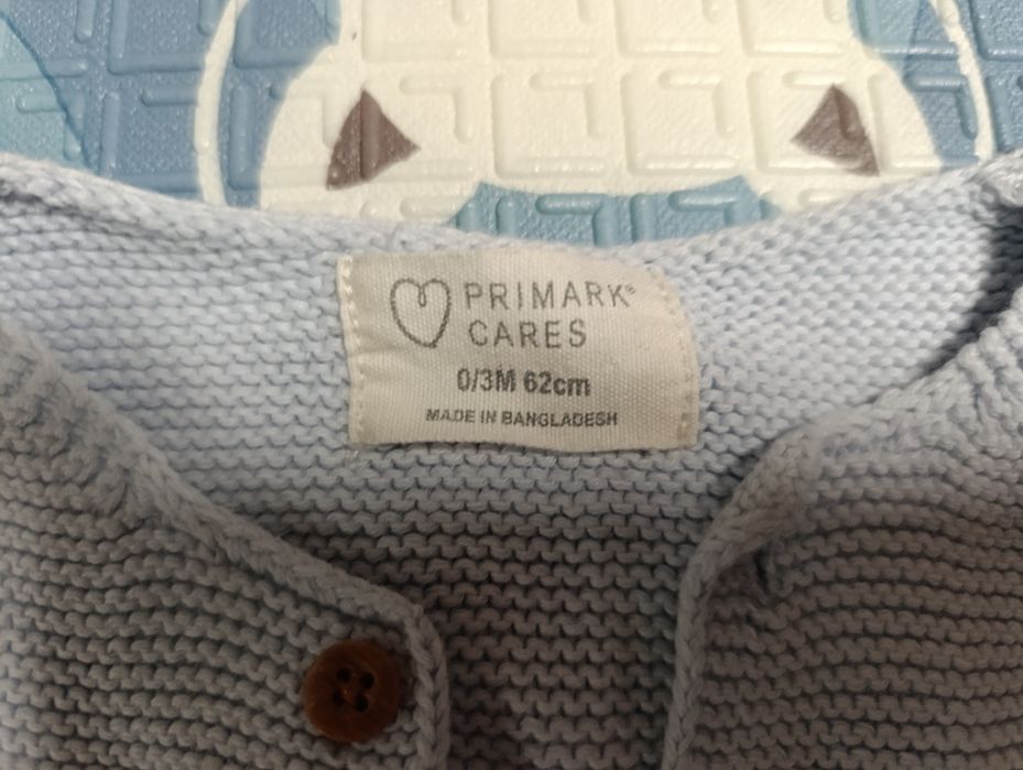 Sweterek rozpinany niemowlęcy niebieski Primark 62