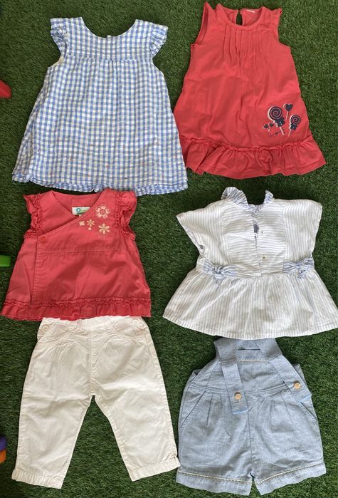 Lote roupa PlayUp Conjuntos menina Jardineira,calças,vestidos e blusa