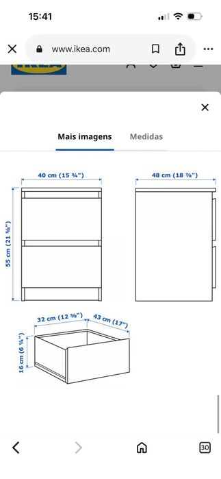 Mesa de Cabeceira Malm