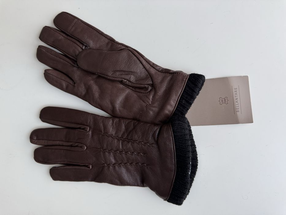 Жіночі шкіряні зимові рукавиці на теплій підкладці. Розмір 7, нові