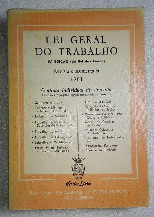 Livro Lei Geral do Trabalho (1981)