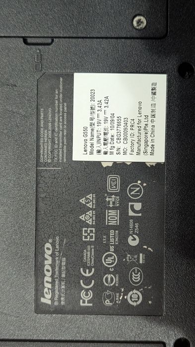 Ноутбук Lenovo G550 робочий 2GB RAM/128GB SSD/15.6” HD LED/DVDRW/T3500