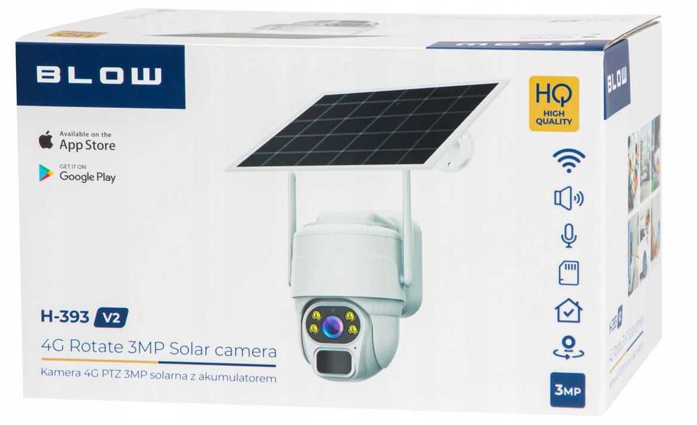 Kamera 4G LTE IP Panel Solarny Zewnętrzna Obrotowa Monitoring Noc 3MPX