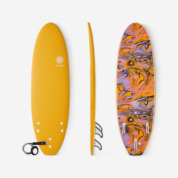 Prancha de surf em espuma 6" - 500 amarelo