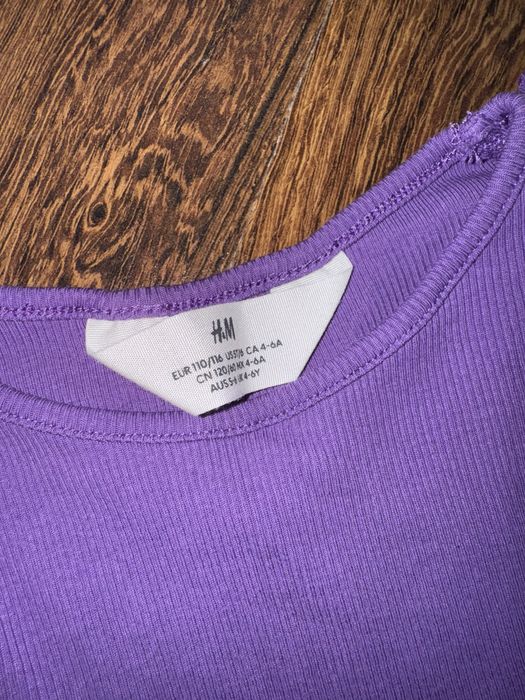 Fioletowa bluzka prążek 110 116 H&M