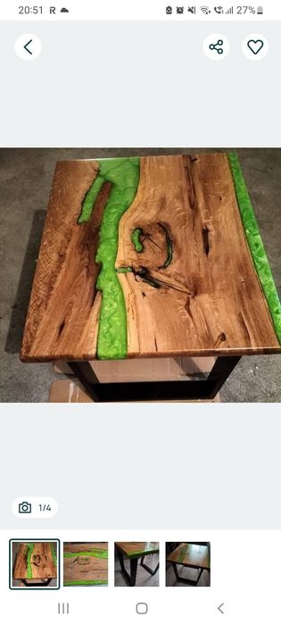 Stolik kawowy z żywicą