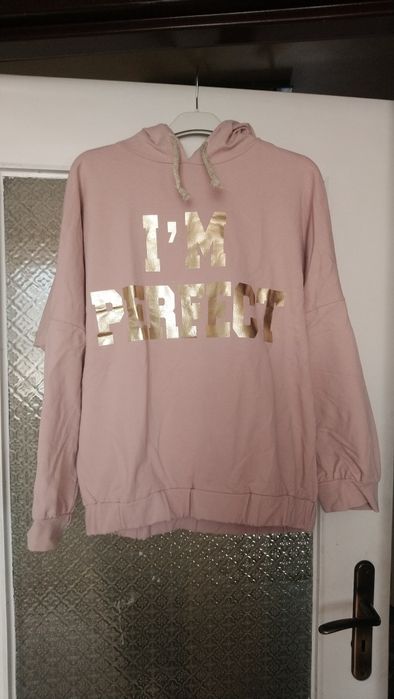 Jasnoróżowa bluza dziewczęca z kapturem rozmiar 164