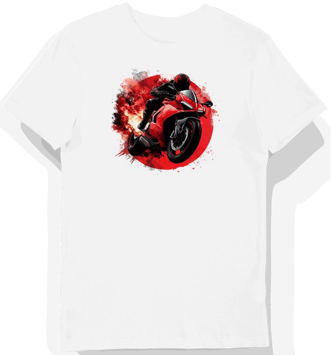 Koszulka męska biała Dynamiczna Prędkość Ducati XL