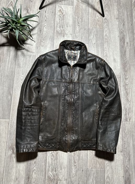 vintage leather jacket - купить мужскую одежду - Цена на OLX.ua