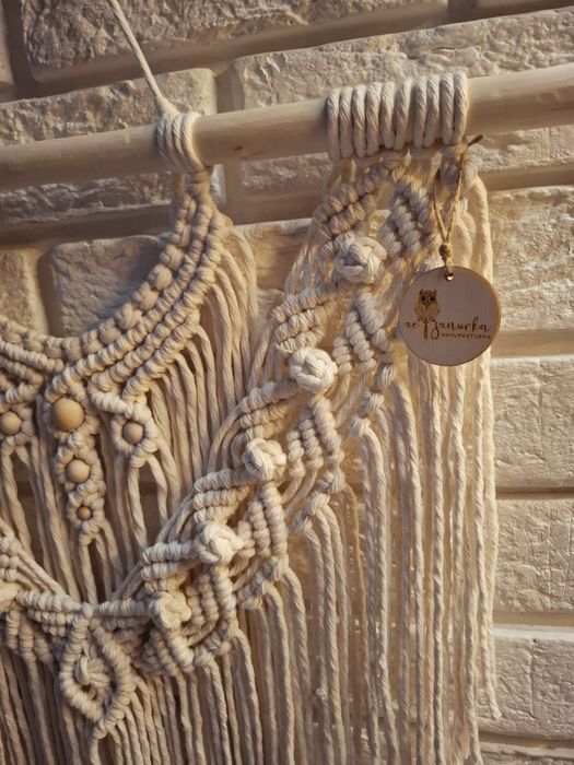 Makrama Jaśmina boho wystrój salonu sypialni handmade na prezent