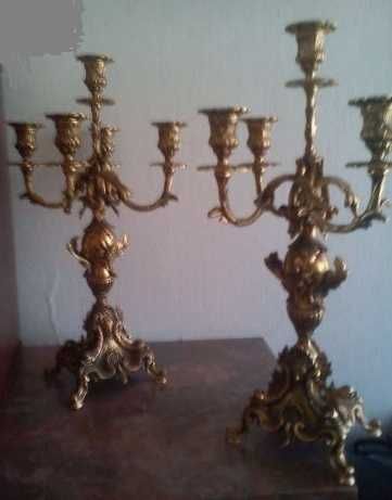 Conj 3 peças vintage 2 candelabro peça centro irrepreensível vend troc