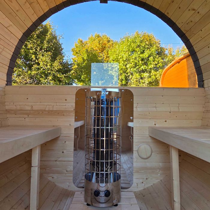 Sauna ogrodowa BECZKA mini 180 cm do samodzielnego montażu