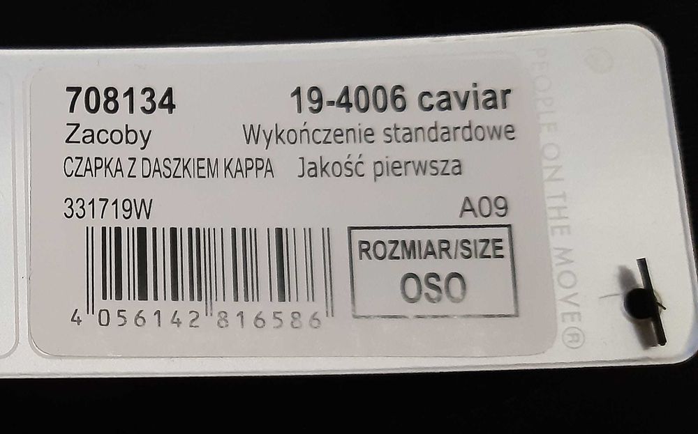 Czapka z daszkiem, czarna bejsbolówka Kappa