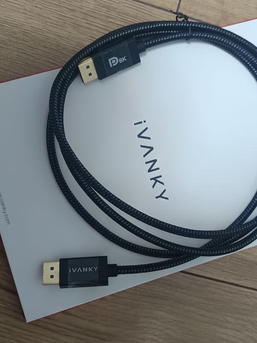 kabel DisplayPort  ivanky 8K 2metry czarny oplot