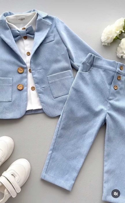 Святковий костюм для хлопчика блакитний костюм на річок