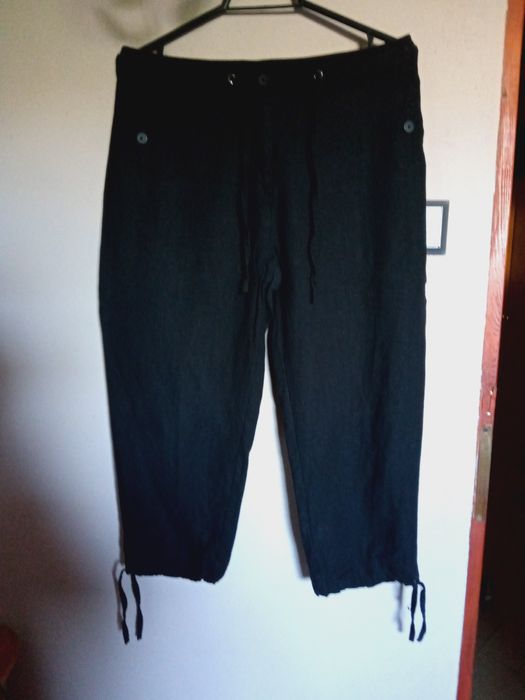 Spodenki damskie rybaczki len 55%  L- XL