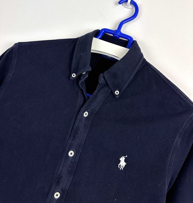 Koszula POLO RALPH LAUREN mesh granatowa męska slim r. S