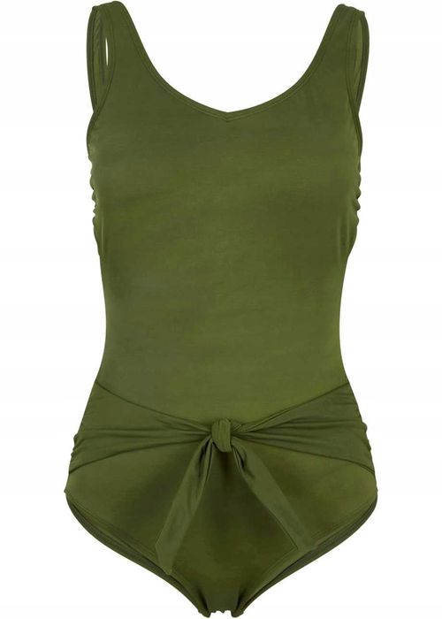 B.P.C stylowy kostium kąpielowy khaki z przewiązaniem r.46