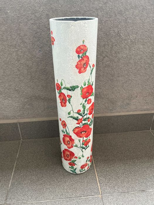 Decoupage ozdobny wazon flakon szklany