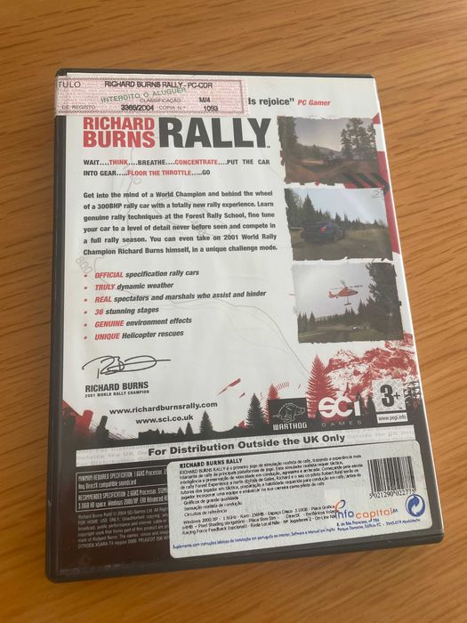 Vendo Jogo Richard Burns Rally para PC, em excelente estado.