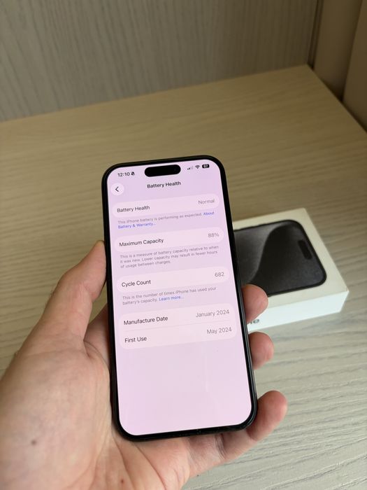 iPhone 15 Pro 256 GB | Black Titanium | Фізична SIM | Ідеальний стан