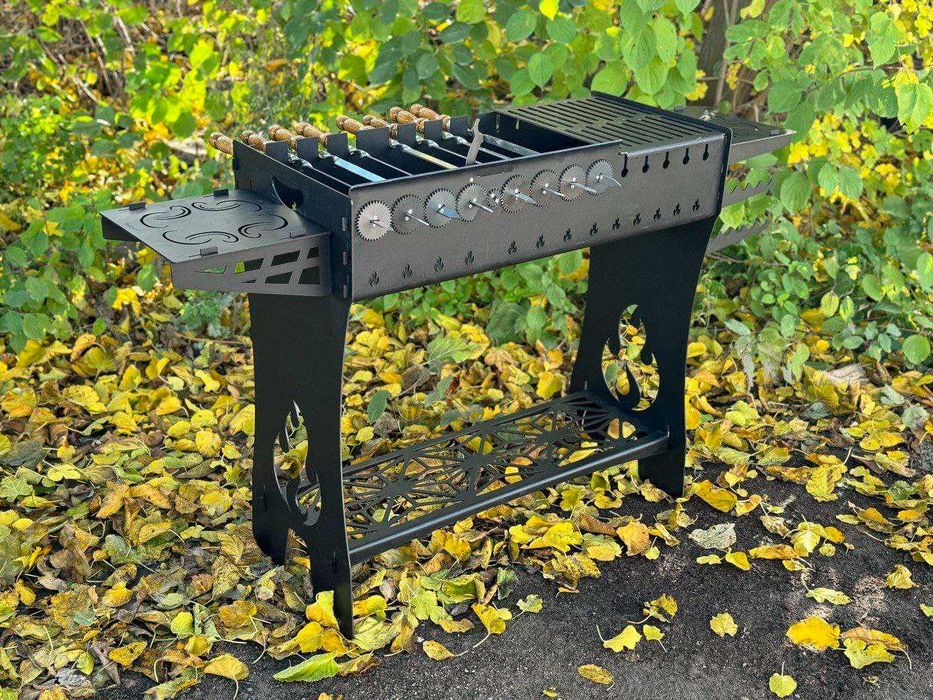 Мангал високий автоматичний розбірний на 8 шампурів решітка гриль