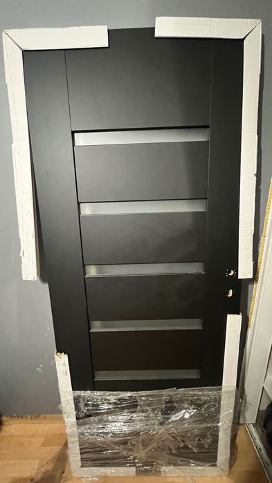 Drzwi wewnętrzne bezprzylgowe czarne nowe bel-pol