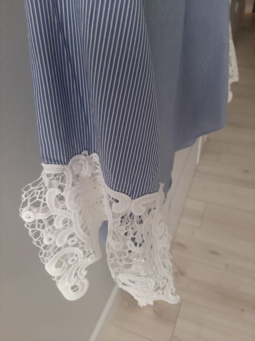 Bluzka błękitna w prążki Zara L