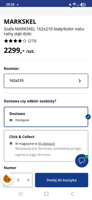 Szafa drewniana biała Marksel Jysk