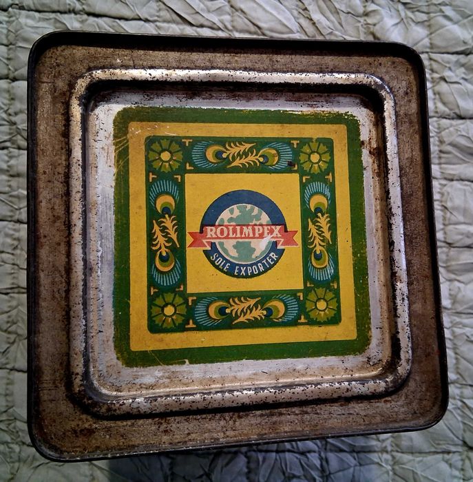 Stara puszka ROLIMPEX na cukierki PRL