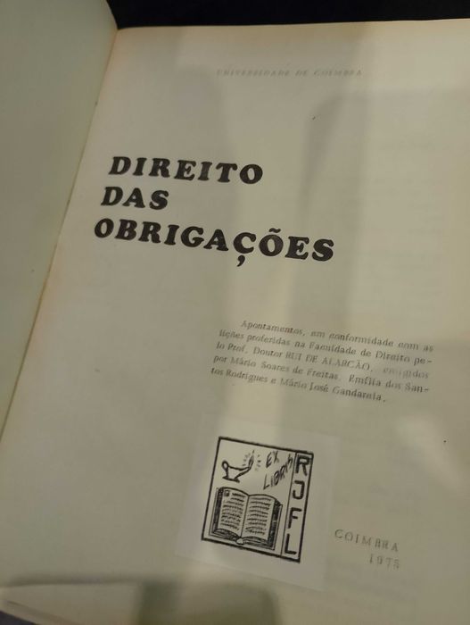 Direito das Obrigações 1975 Prof, Doutor Rui de Alarcão
