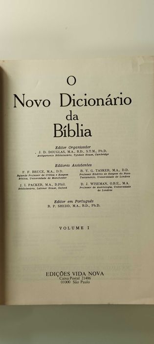 Novo Dicionário da Bíblia de J. D. Douglas	2 volumes