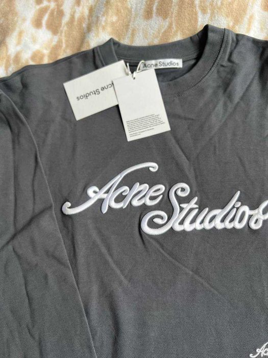 Acne Studios Long Sleeve Logo T-Shirt in Deep Blue L New