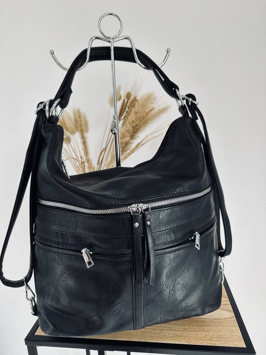 Nowy torebko plecak 2w1 czarny