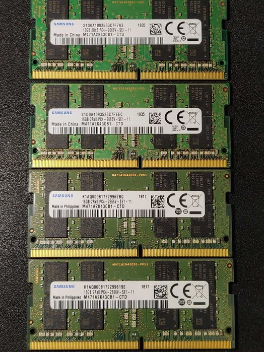 Samsung 16 GB x 2 SO-DIMM DDR4 (2666 MHz). Итого: 32 GB