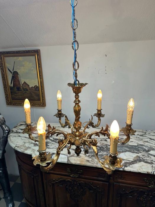 Люстра бронзова на 6 ламп 7463