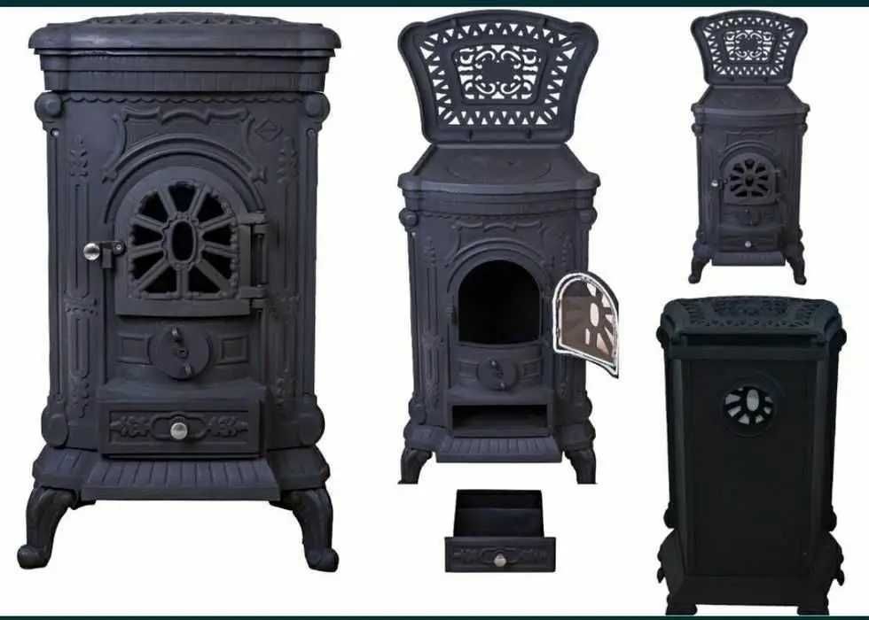 ℹ️  Чавунна піч камін буржуйка Eurokom 9 КВт з варильною поверхнею ℹ️