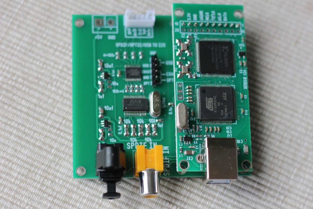 Плата интерфейса SPDIF, TOSLINK, USB to I2S WM8805 Amanero