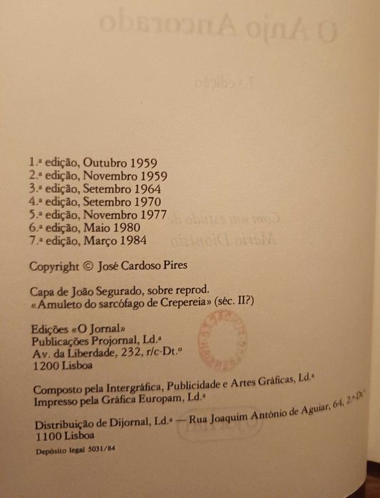 O Anjo Ancorado - José Cardoso Pires
