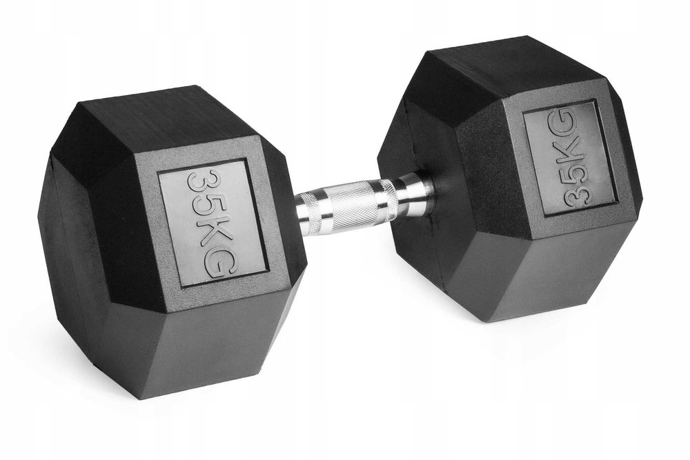 Hantle żeliwne HEX ogumowane 2,5kg - 40kg + stojaki do hantli BI