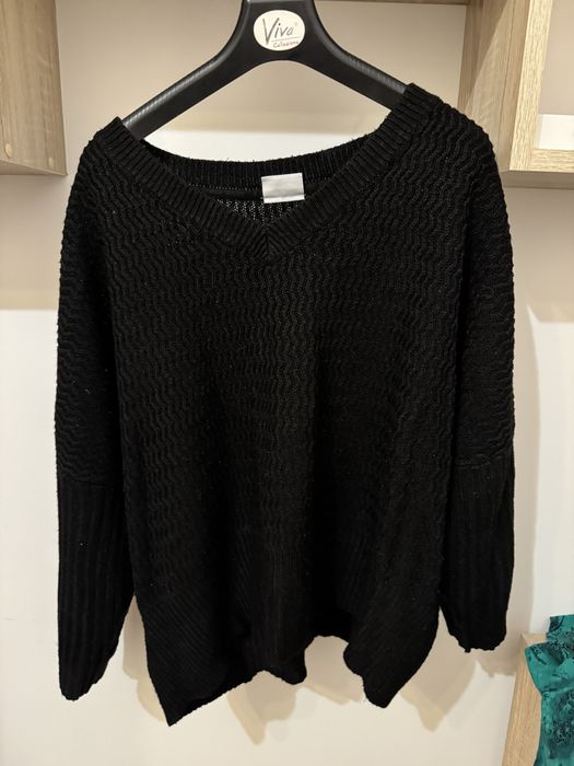 Czarno sweter nietoperz 46 xxxxl