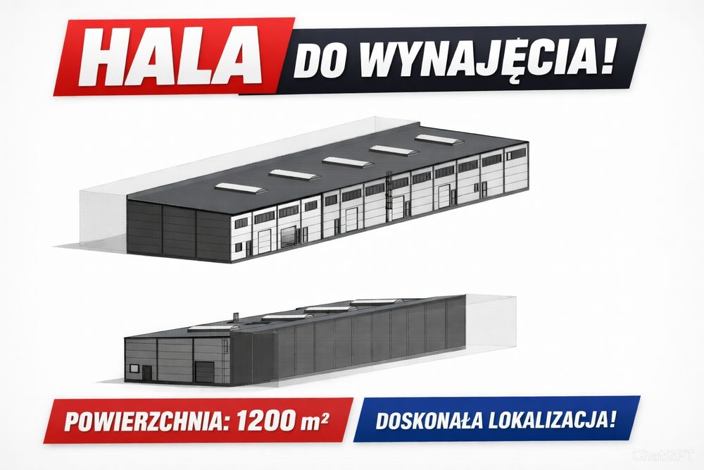 Do wynajęcia hala 1200 m2 lub część hali