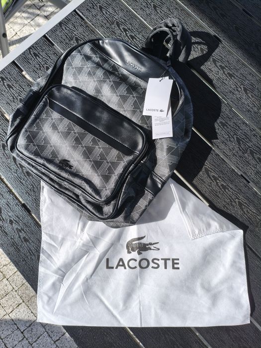 Nowy plecak Lacoste / unisex / czarny / ekoskóra