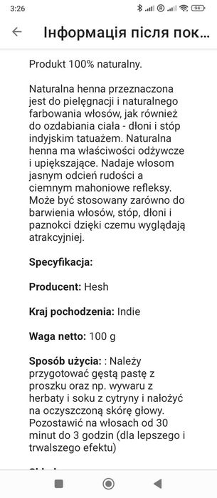 Henna do włosów i ciała
