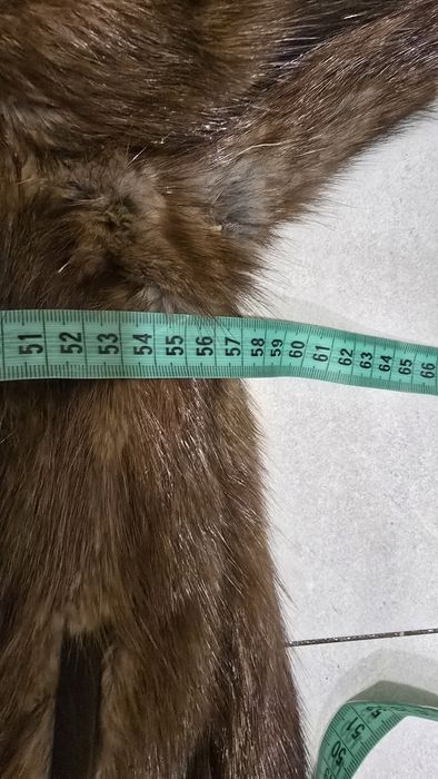 Futro długie  kolor czekoladowy  prawdziwe