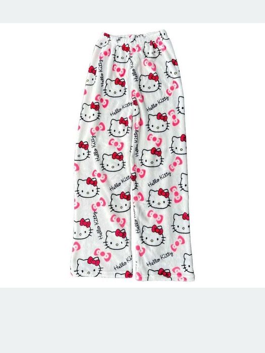 Піжамні штани Hello Kitty, плюшеві штани хелоу кітті
